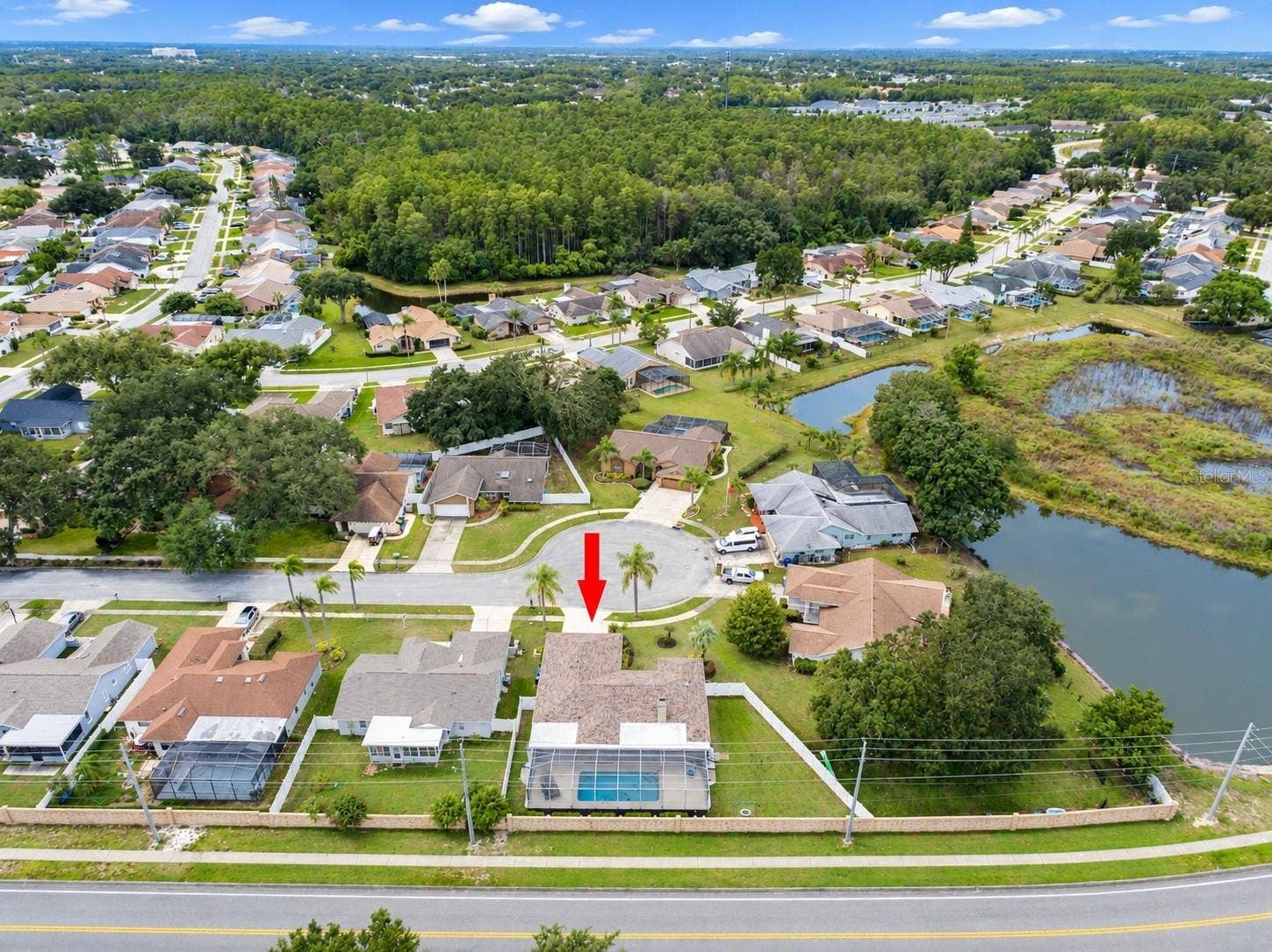 9713 LOMALINDA COURT, New Port Richey, FL 34655 Aerial view of home.
