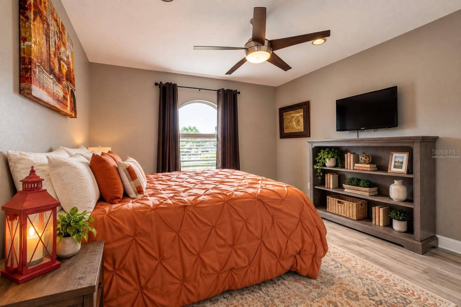 9713 LOMALINDA COURT, New Port Richey, FL 34655 Second bedroom with virtually staged shelves.