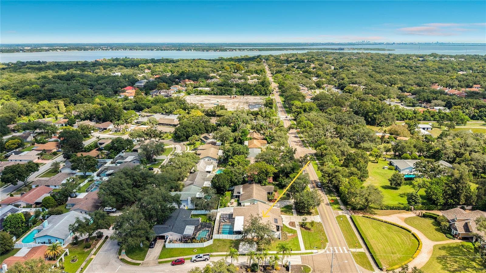 3314 ENTERPRISE ROAD E, Safety Harbor, FL 34695 Aerial View East - Philippe Park and Tampa Bay in the distance