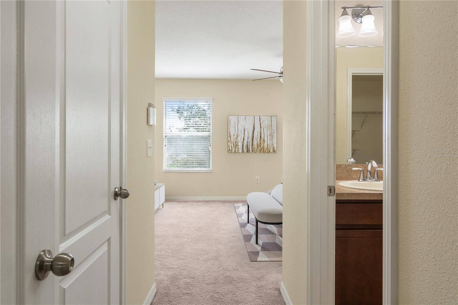 Virtually Staged-entering primary bedroom