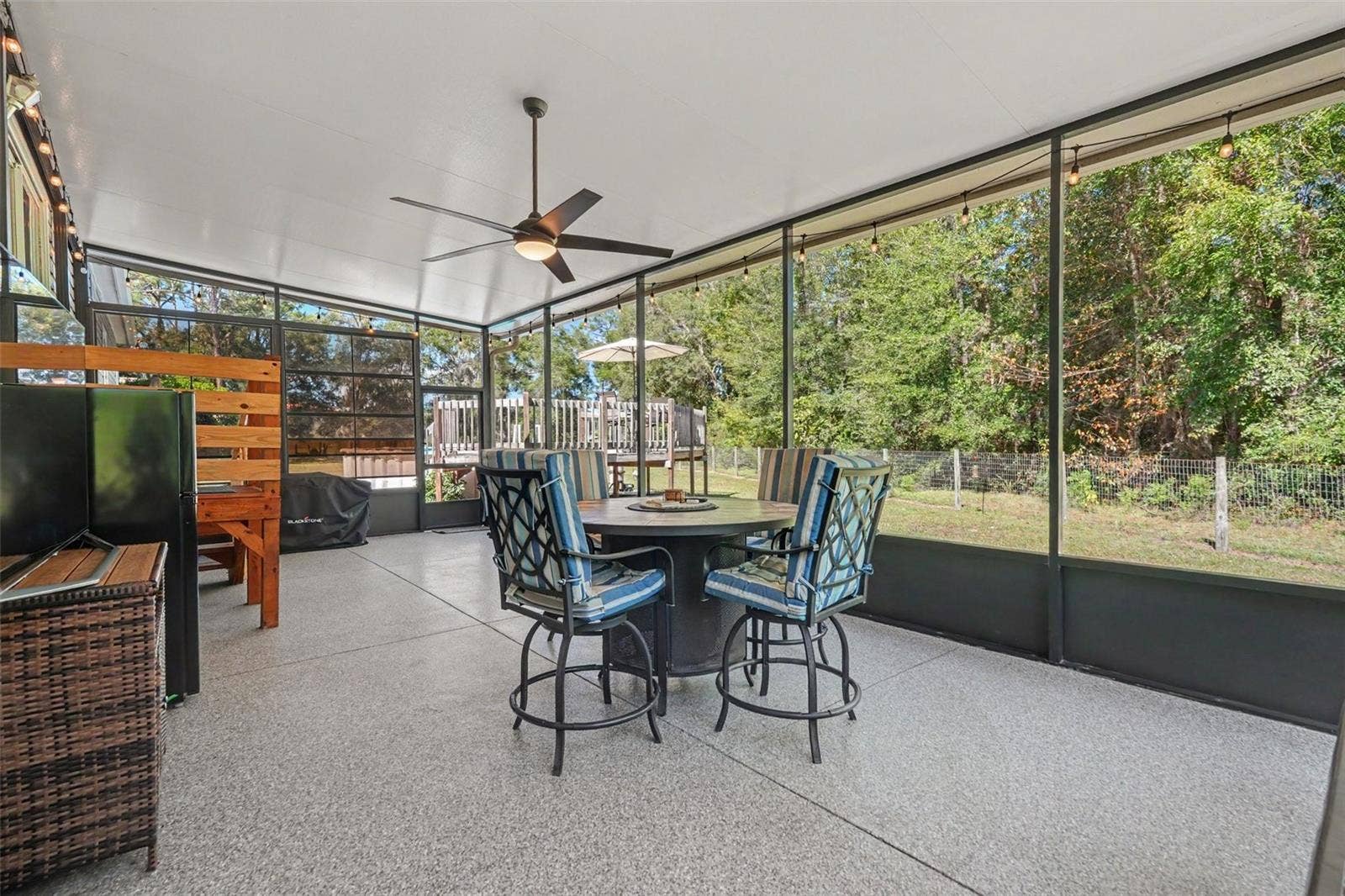 Screened covered patio