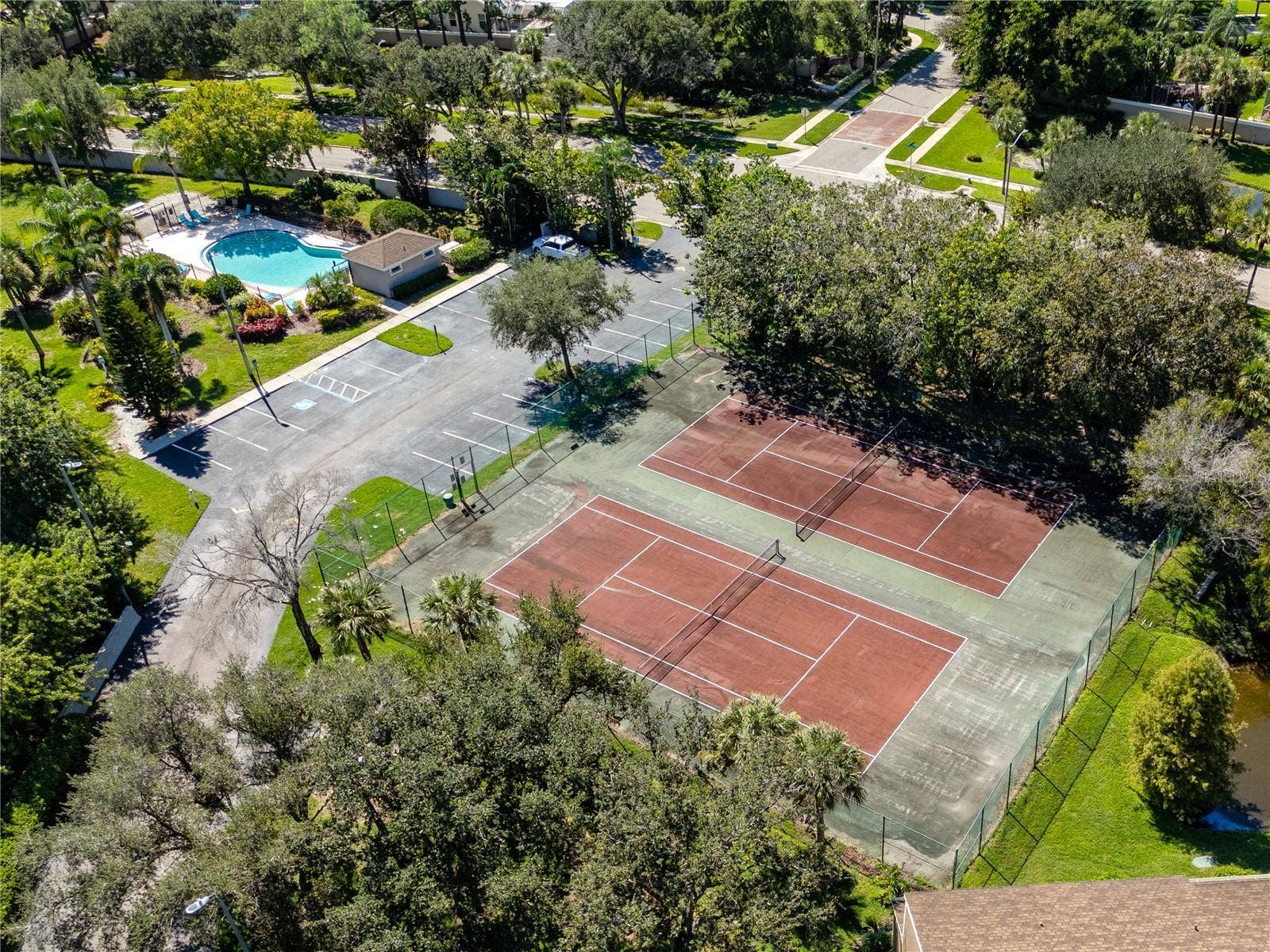 6229 BAYSIDE KEY DRIVE, Tampa, FL 33615 Aerial View of Tennis Courts and pool-6229 Bayside Key Dr, Tampa, FL 33615