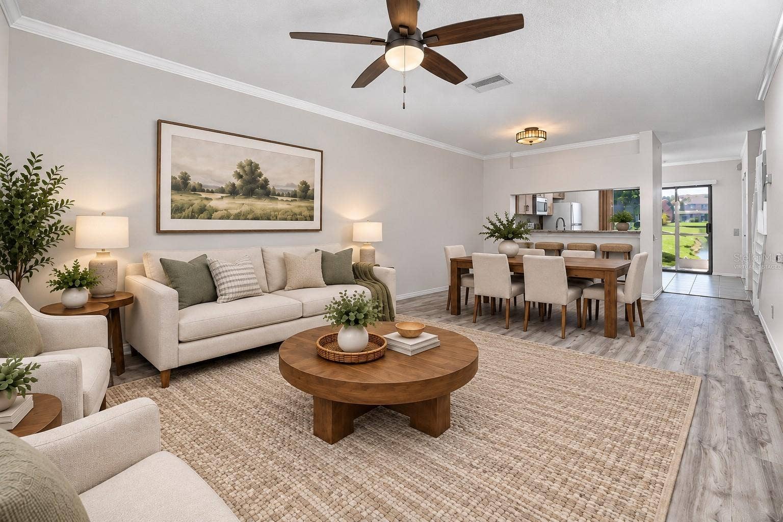 6229 BAYSIDE KEY DRIVE, Tampa, FL 33615 Open Concept Living Dining area virtually staged -6229 Bayside Key Dr, Tampa, FL 33615