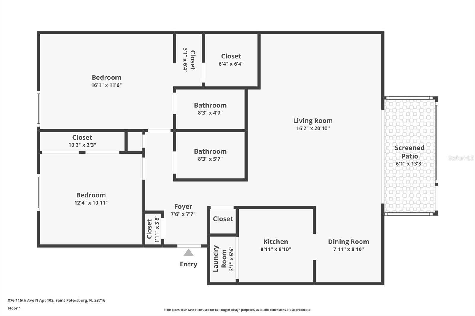 876 116TH AVENUE N, #103, St Petersburg, FL 33716 Floor plan