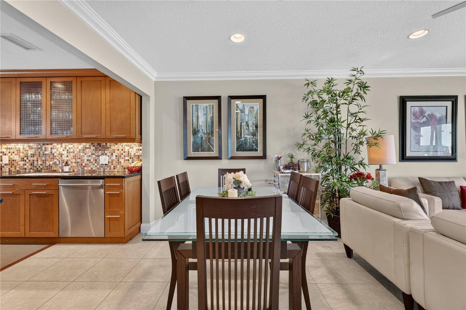 400 LARBOARD WAY, #106, Clearwater, FL 33767 Kitchen , Dining and Living room view