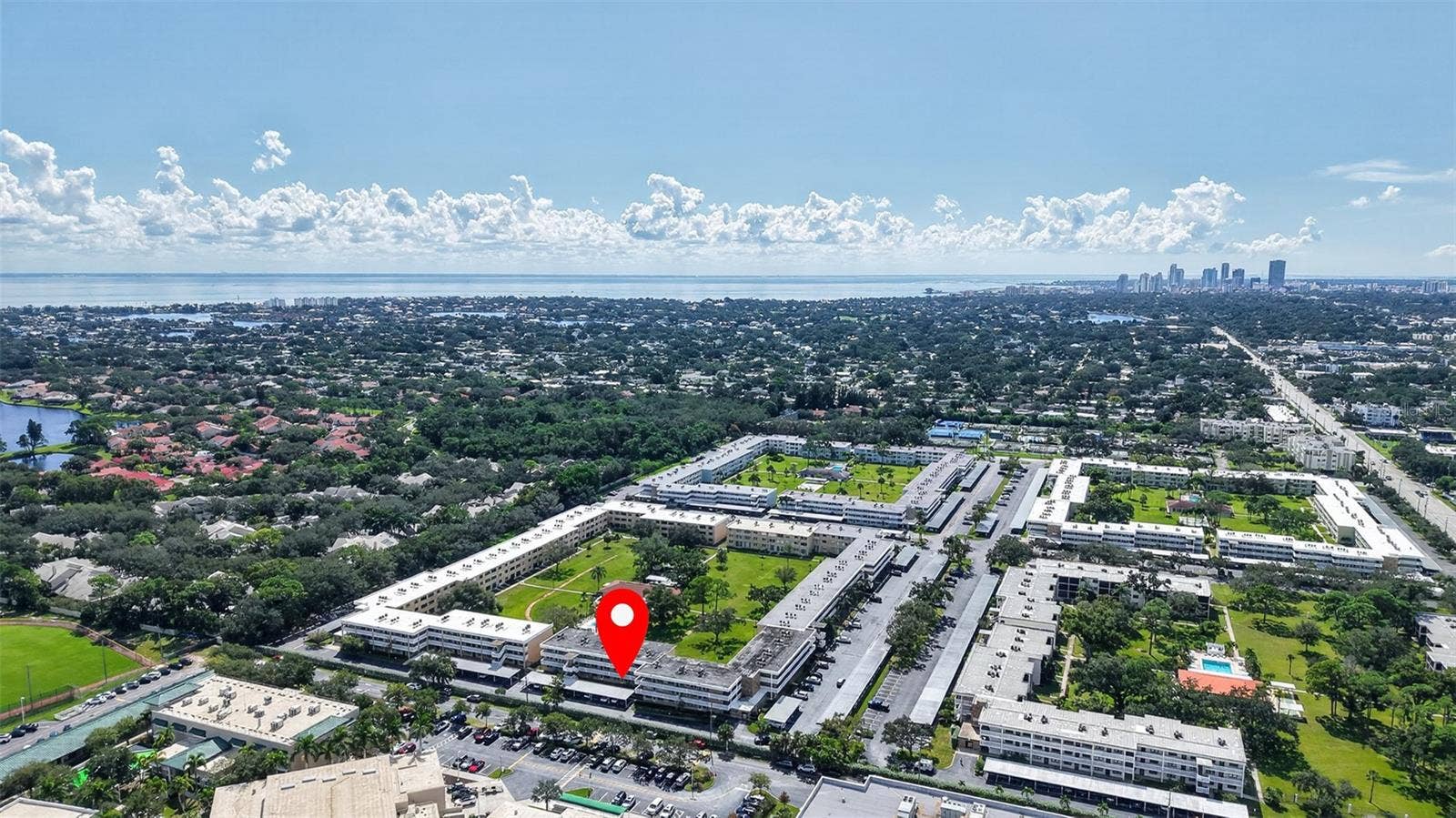 5095 BAY STREET NE, #104, St Petersburg, FL 33703 Aerial shot of Winston Park Northeast with DTSP and Tampa Bay,