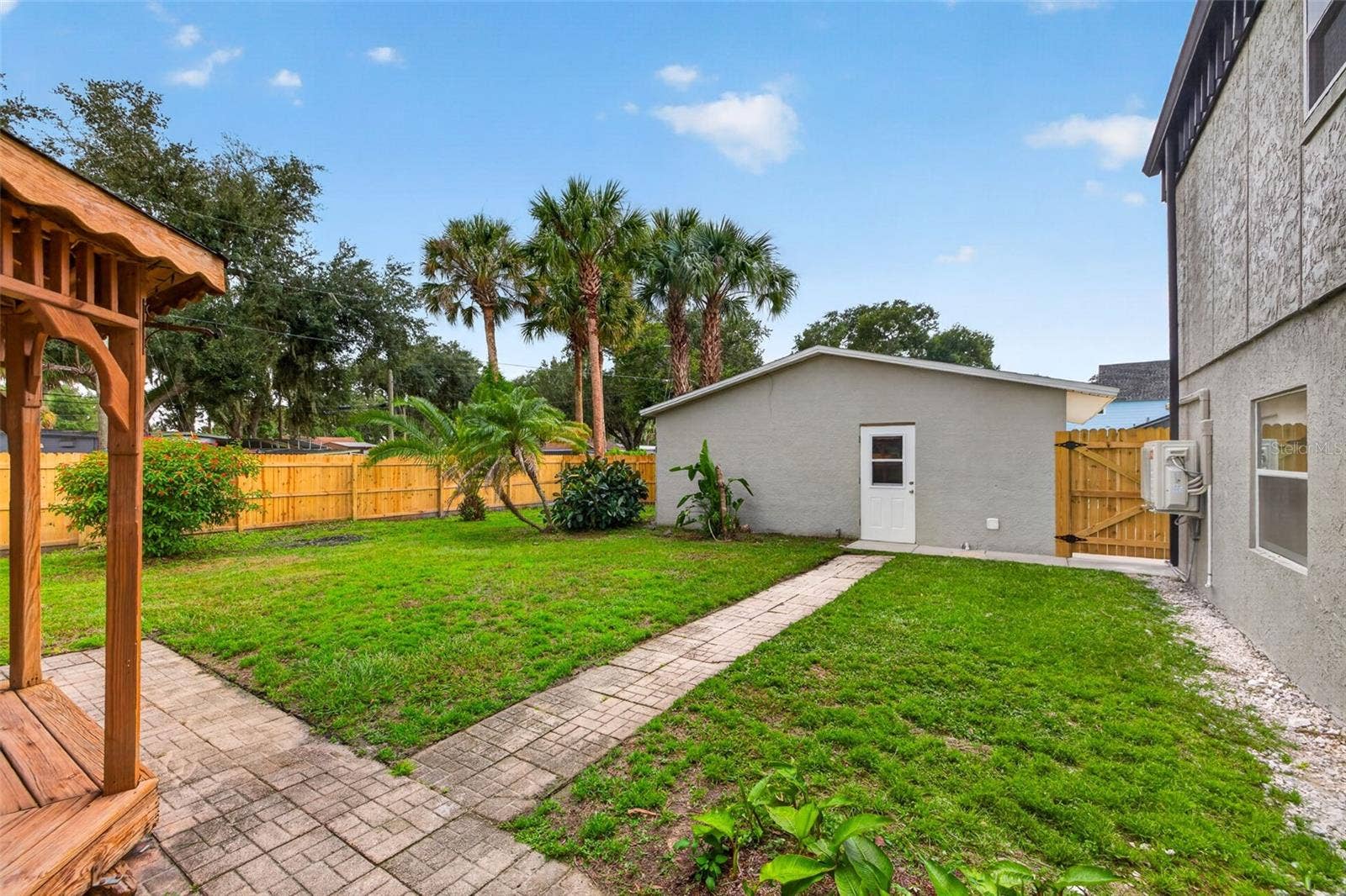 Backyard view of Detached Garage
