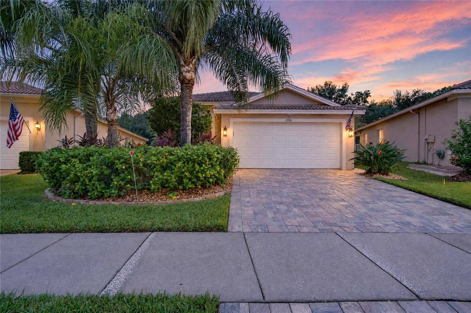 15906 COBBLE MILL DRIVE, Wimauma, FL 33598 Exterior Front Twilight