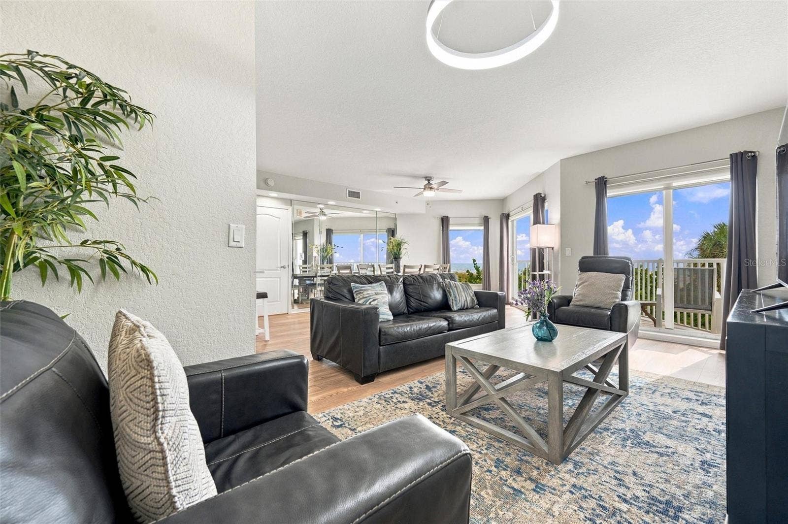 12000 GULF BOULEVARD, #206W-205W, Treasure Island, FL 33706 Inviting Living Room with Beautiful Gulf of Mexico Views