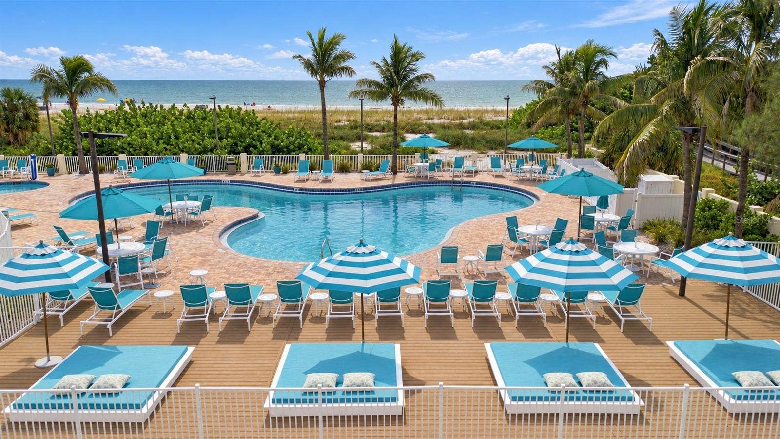 12000 GULF BOULEVARD, #206W-205W, Treasure Island, FL 33706 Beautiful Newly Resurfaced Beachfront Pool, Perfect for Owners and Guests Alike