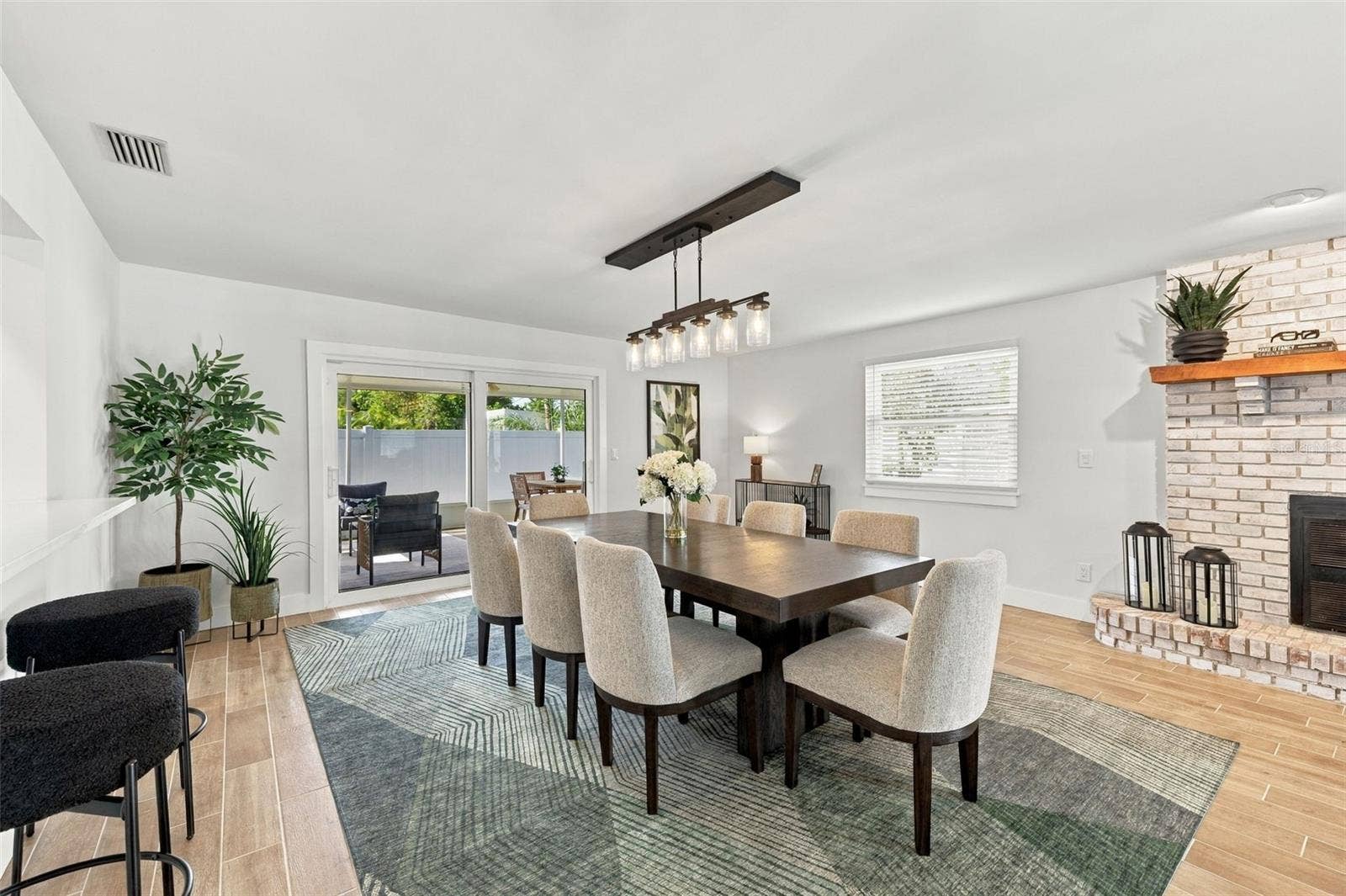 Dining Room / Family Room with Fireplace