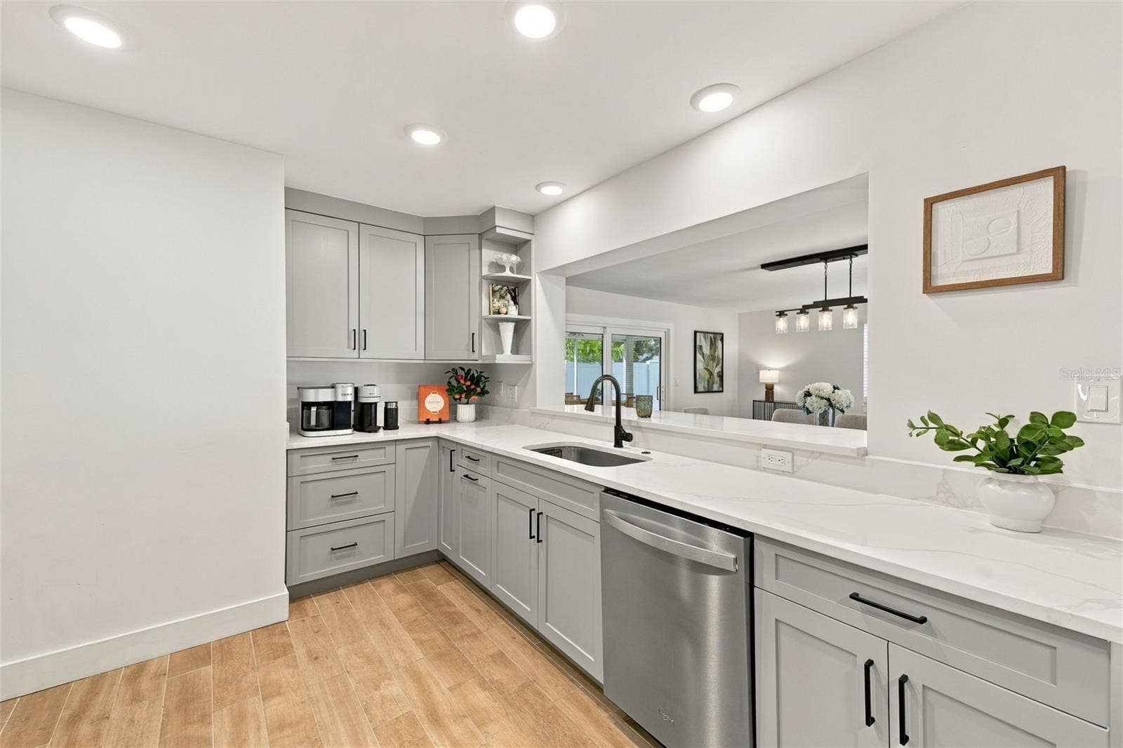 Kitchen with Family Room View