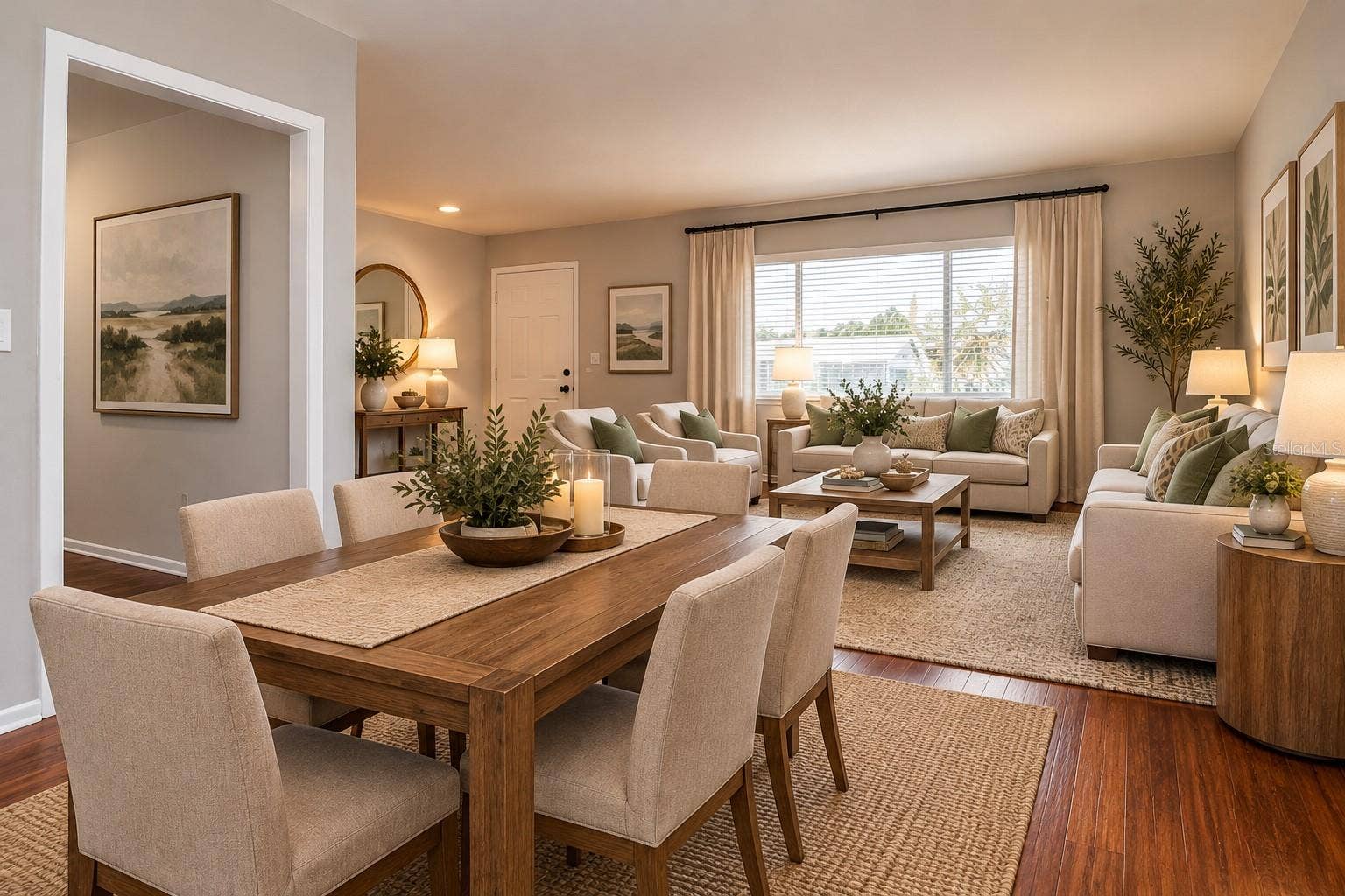 Staged Living Room/Dining Room