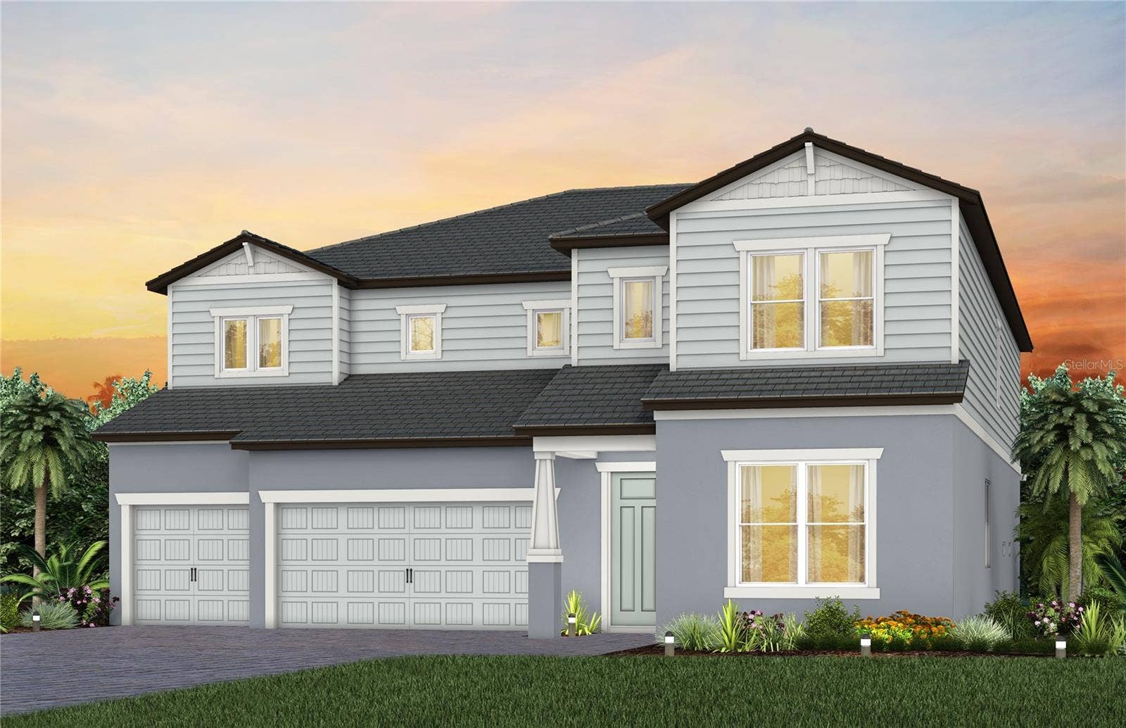35136 COLSTRIP TRAIL, Zephyrhills, FL 33541 Exterior Rendering, Elevation C1