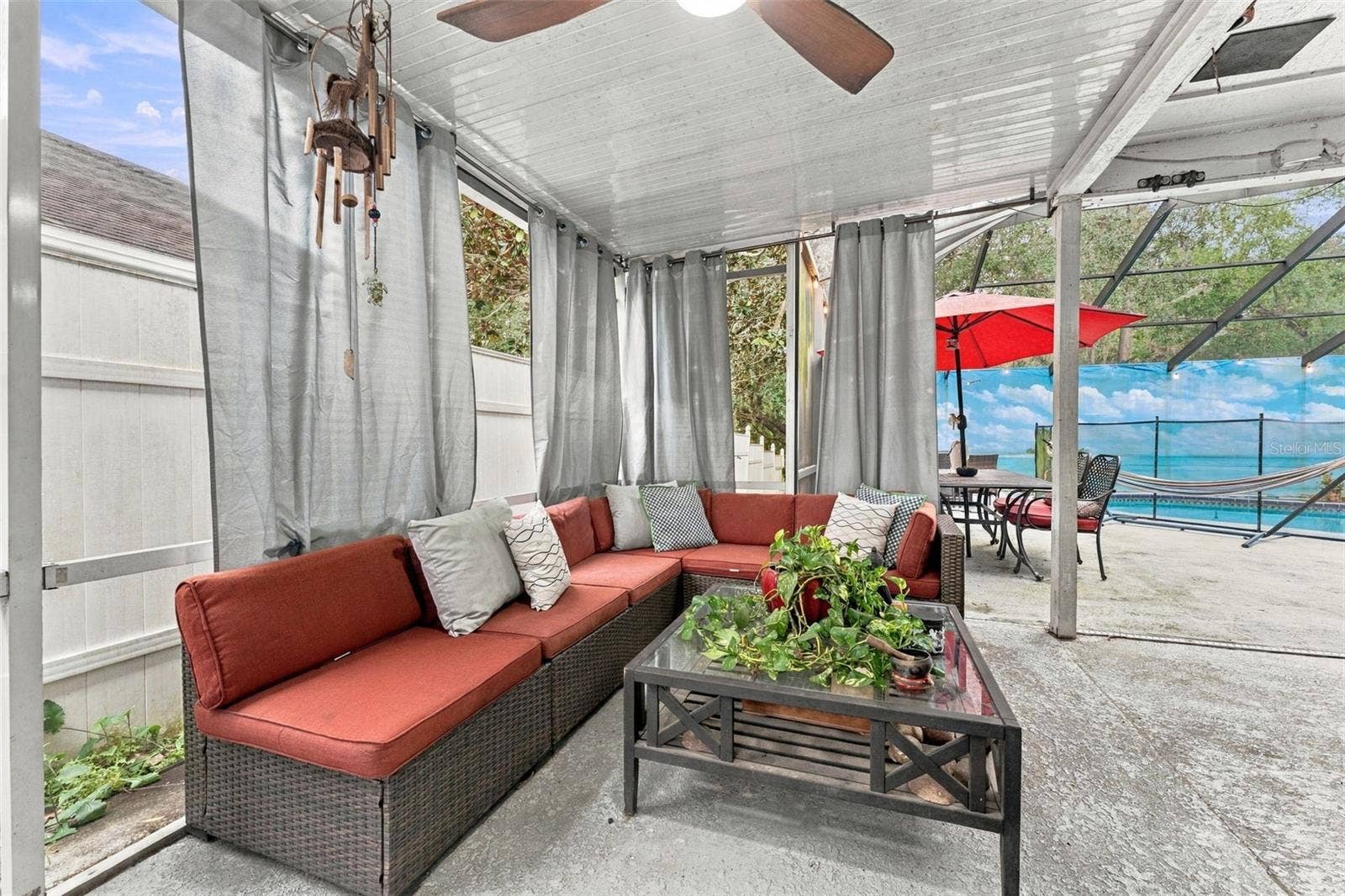 Large screened in covered patio