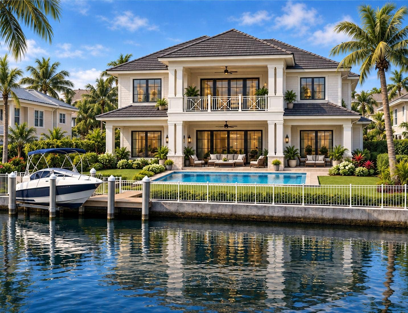 540A MAST DRIVE, Bradenton, FL 34208 Rear Canal Front Rendering, Pictures are examples only, final design and finishes may vary based on buyer preferences