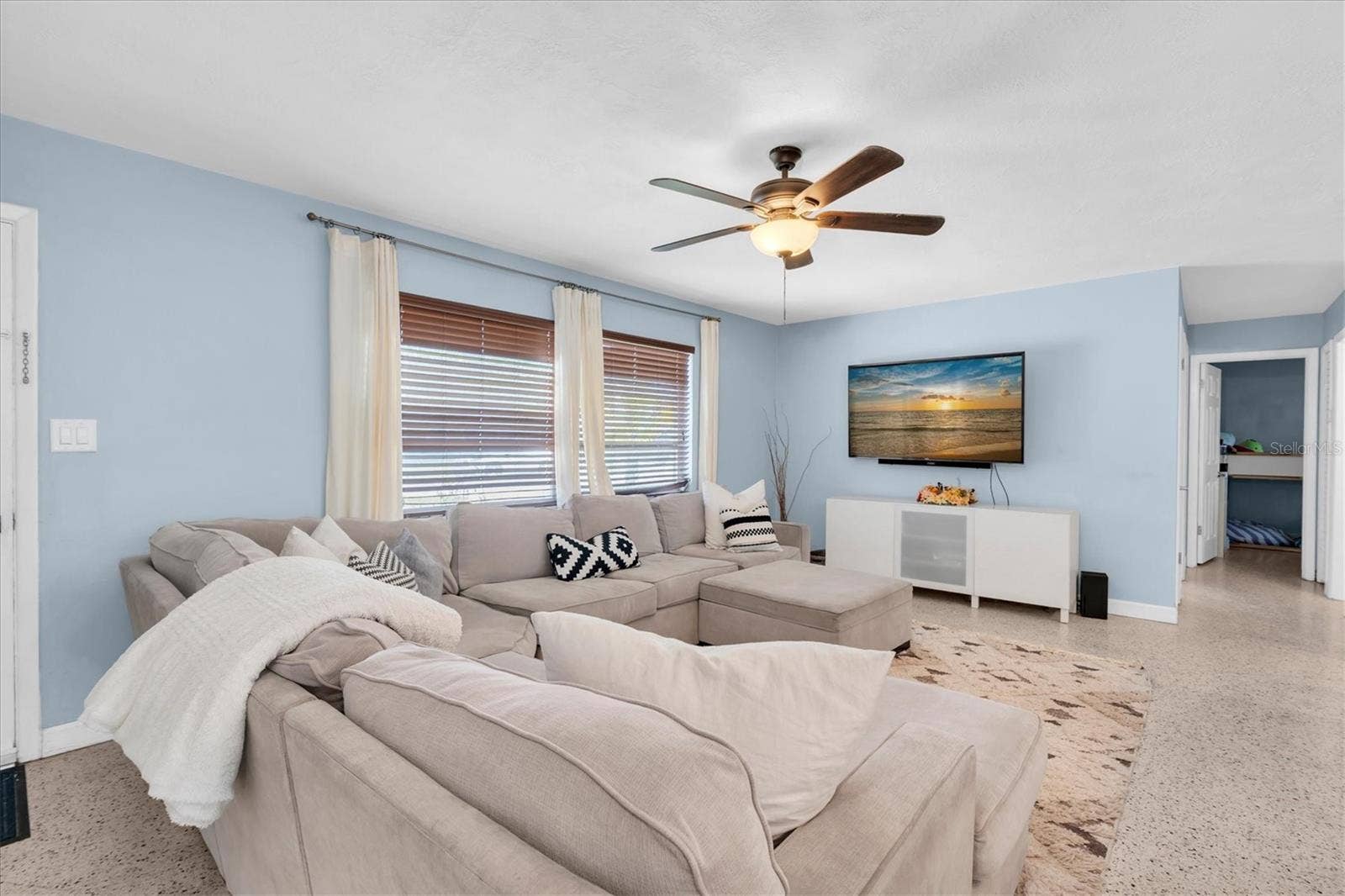 5701 6TH WAY S, St Petersburg, FL 33705 Bright living space with terrazzo flooring