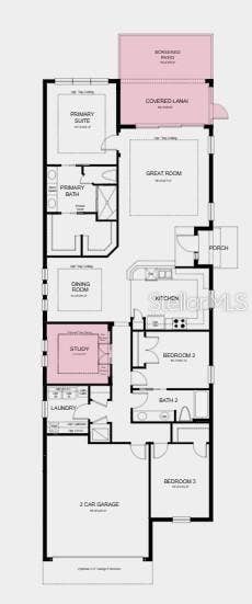 Floor Plan ~ Additional Highlights Include: tray ceiling package, 8' interior doors, 4' garage extension, additional sink in the secondary bath, and extended flooring into primary suite and closet