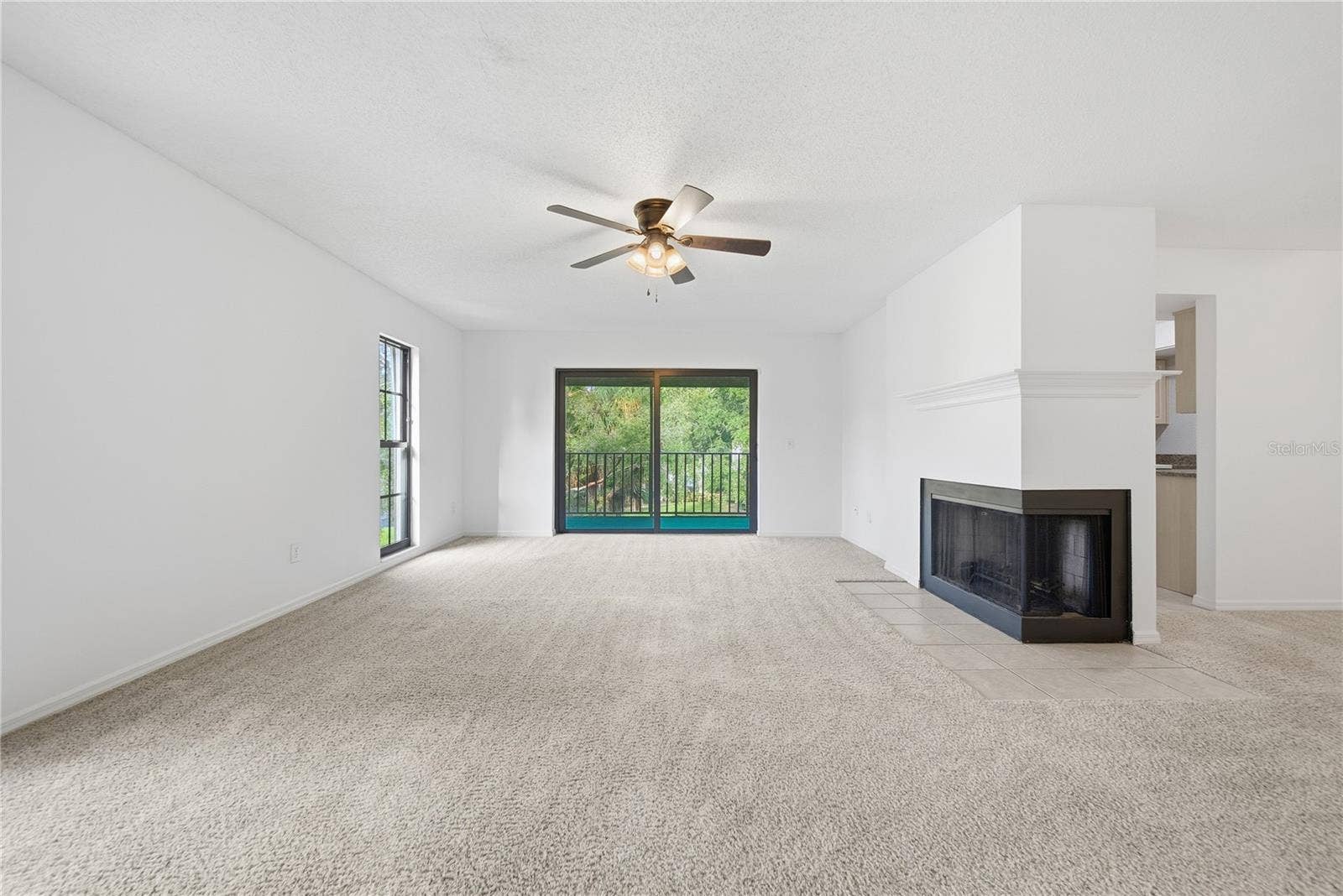 Living Room With Fireplace