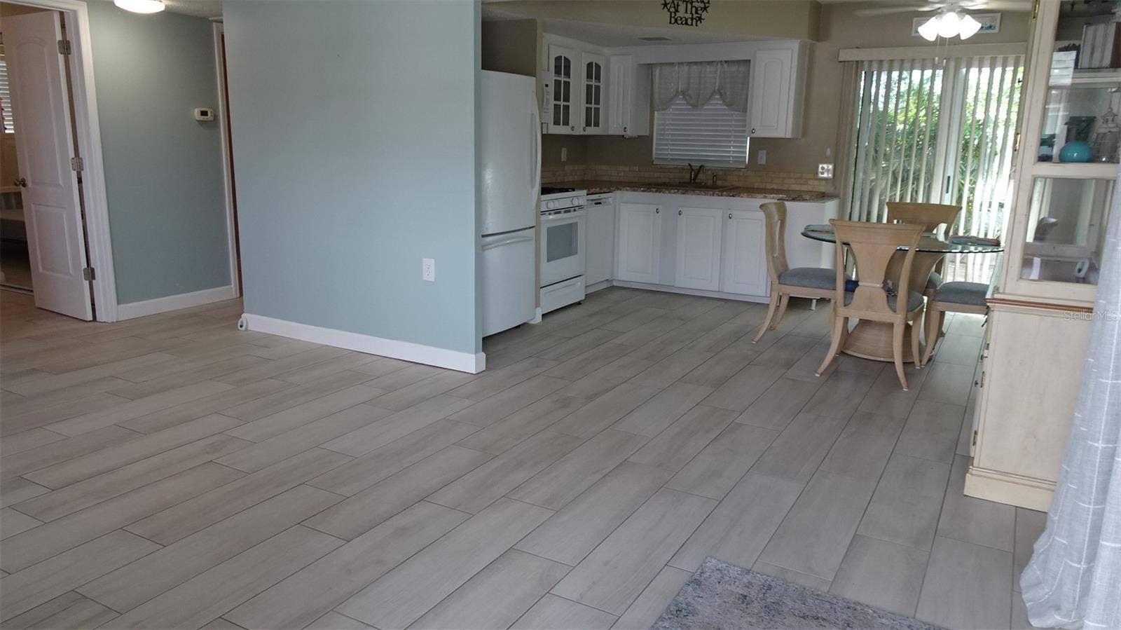 Living room into dining