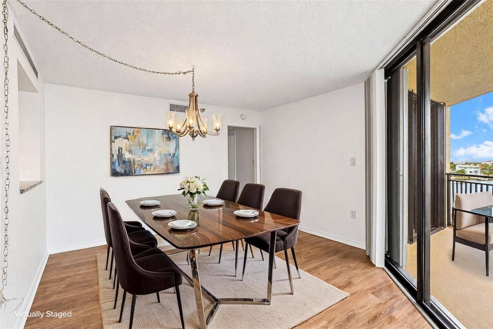690 ISLAND WAY, #606, Clearwater, FL 33767 Dining Area Furniture virtually staged option 1