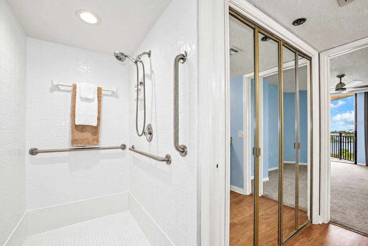 690 ISLAND WAY, #606, Clearwater, FL 33767 Primary bath large walk in shower