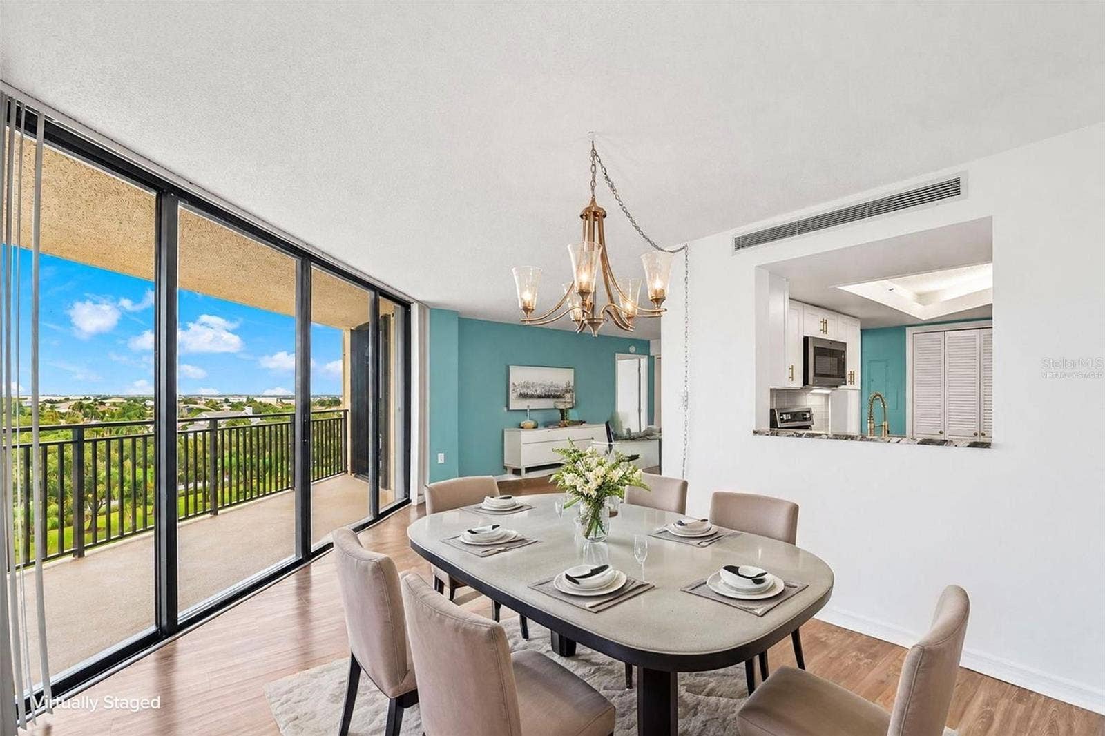 690 ISLAND WAY, #606, Clearwater, FL 33767 Dining Area virtually staged Option 2