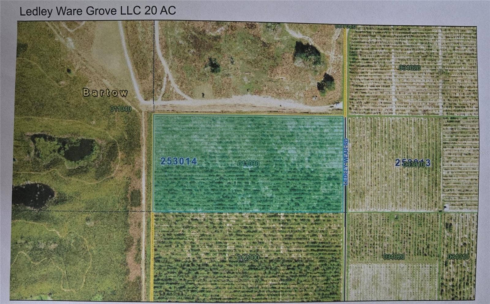Lot 1 & 2 LEDLY WEAR ROAD, Bartow, FL 33830 Lot 2 Apprx 20 Acre