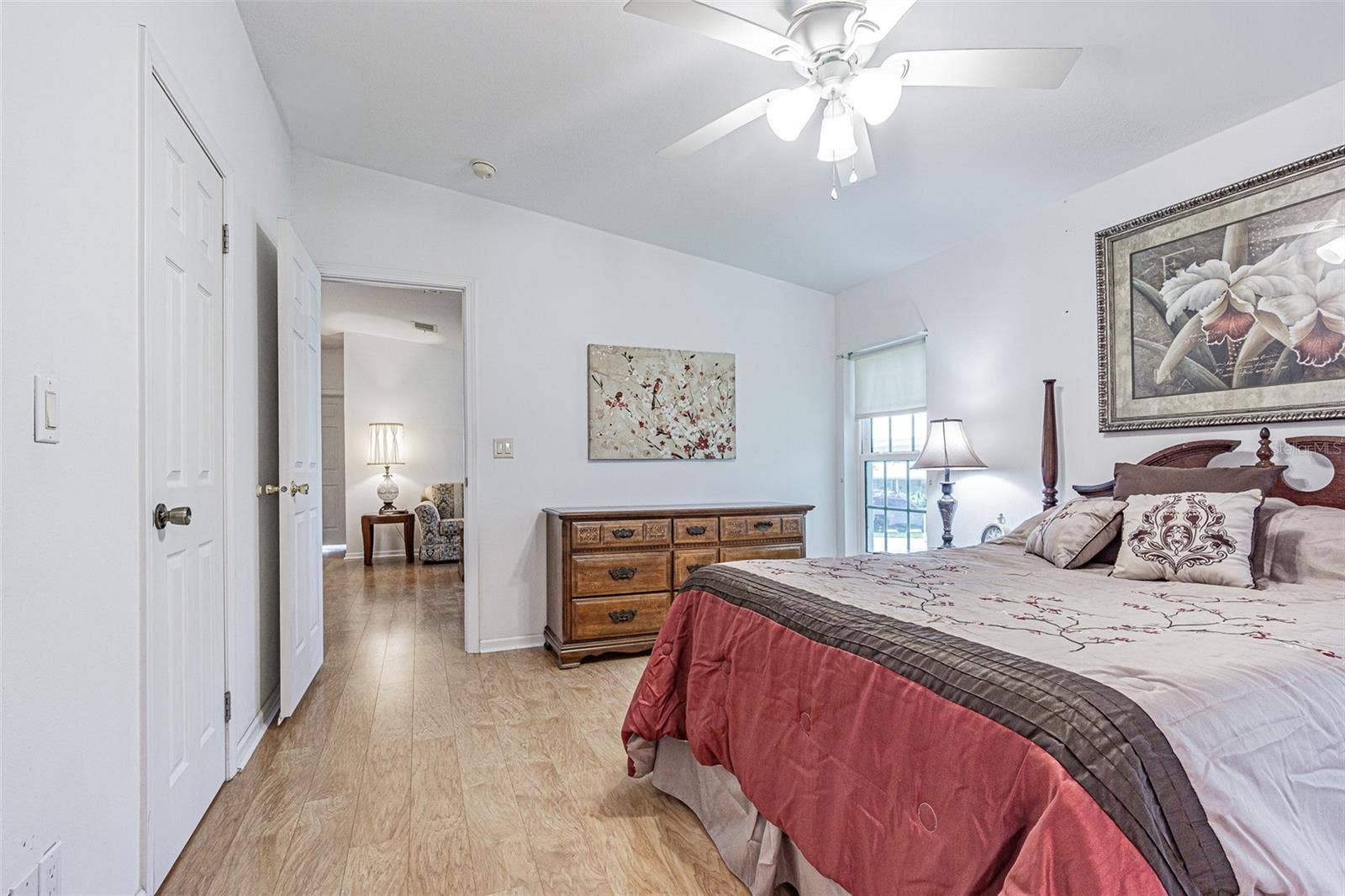 Primary bedroom separate in split plan