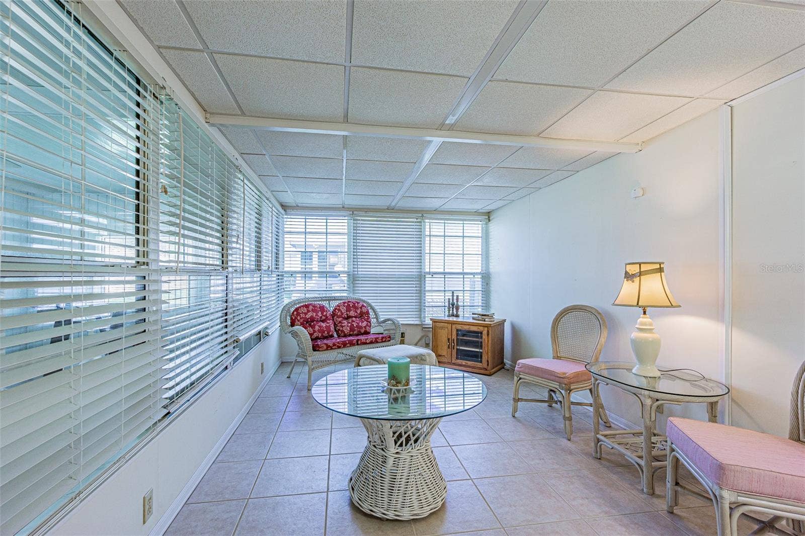 Enclosed Florida room with double pane windows