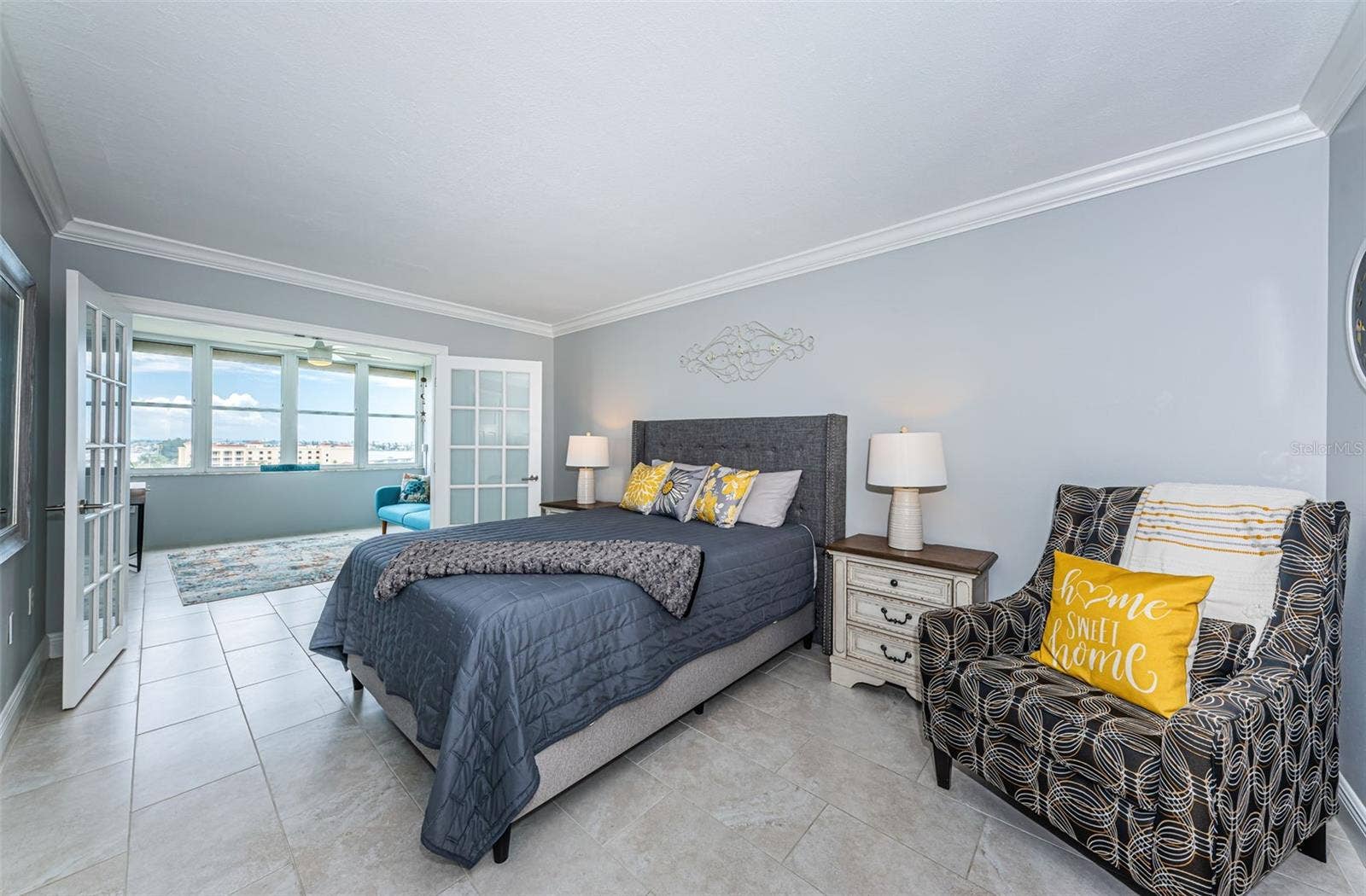 4775 COVE CIRCLE, #904, St Petersburg, FL 33708 Primary bedroom just off the Lanai with wonderful water views