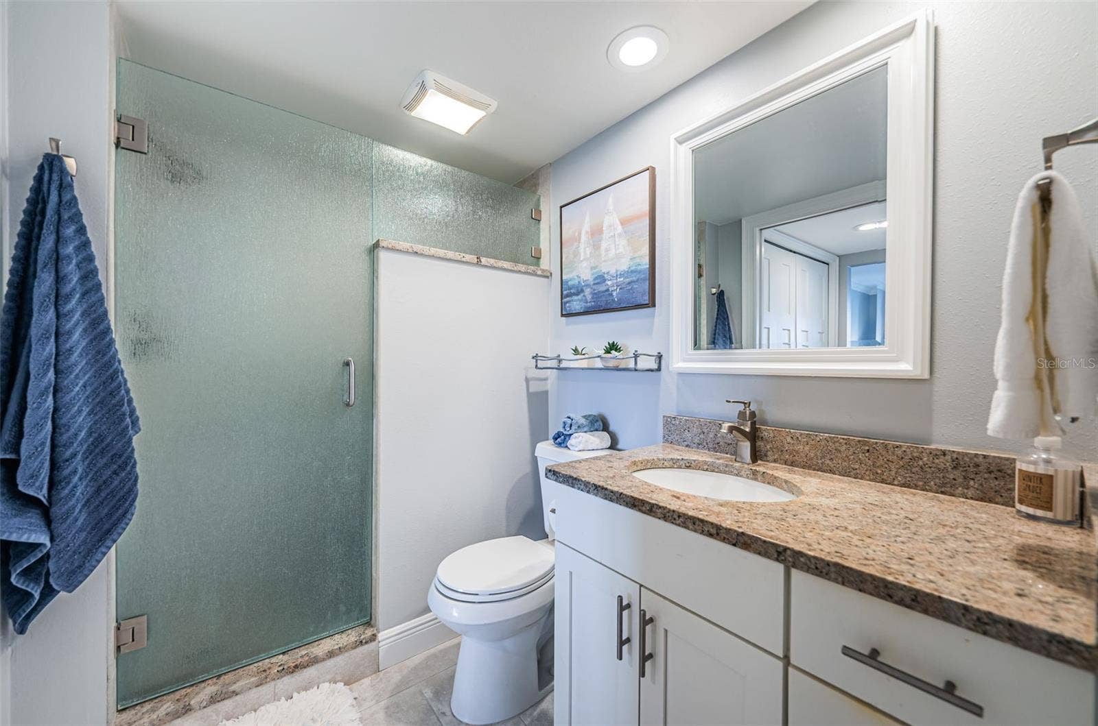 4775 COVE CIRCLE, #904, St Petersburg, FL 33708 Completely renovated bathroom with walk-in shower