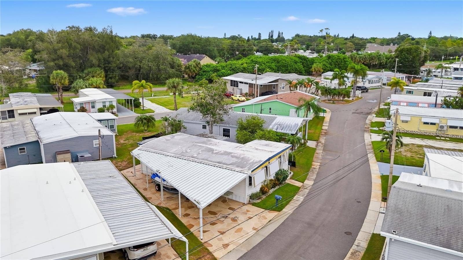 70 SCHOONER DRIVE, #70, Palm Harbor, FL 34683 Arial view with Mobile Home