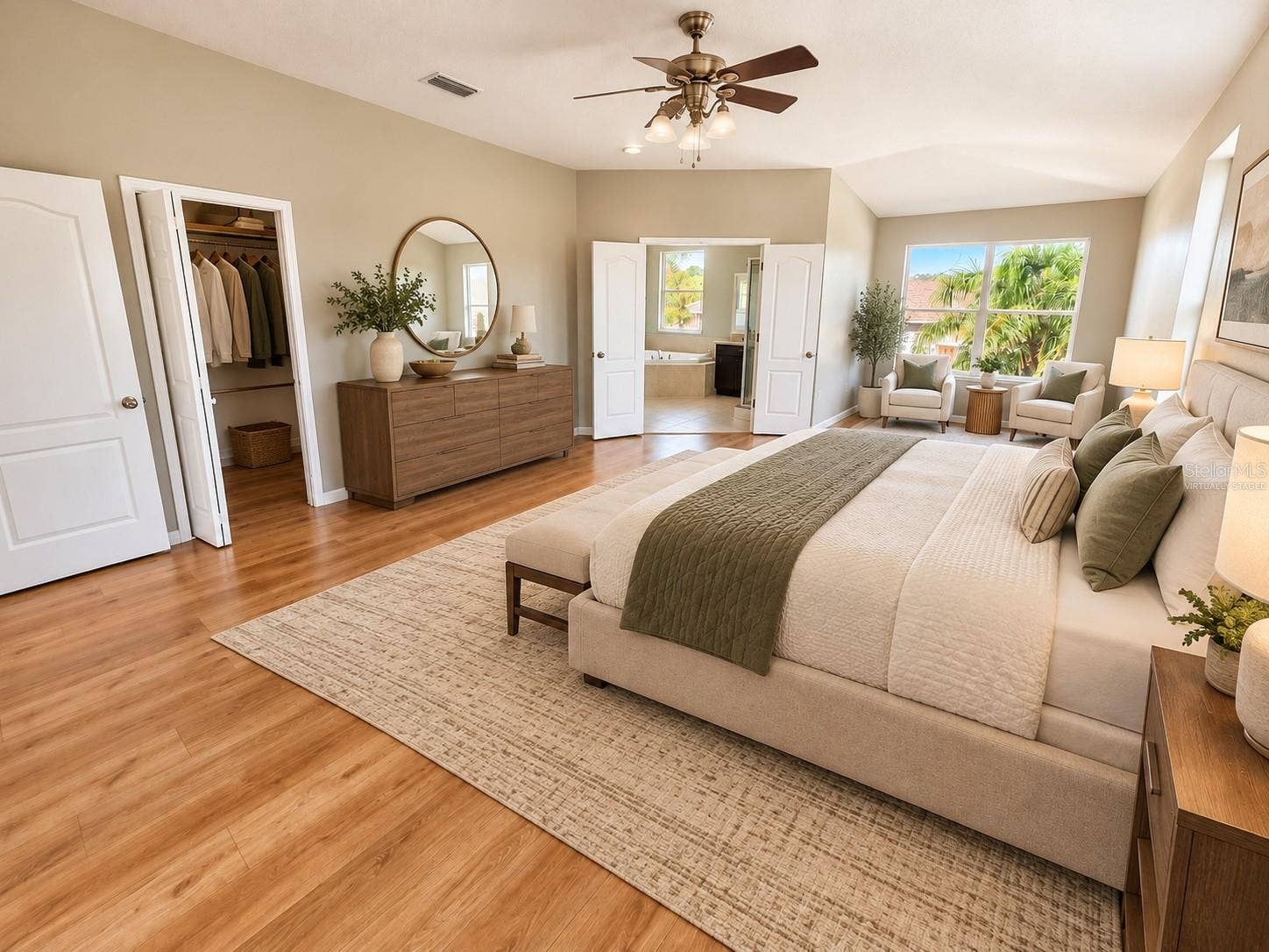 Virtually Staged Primary Bedroom