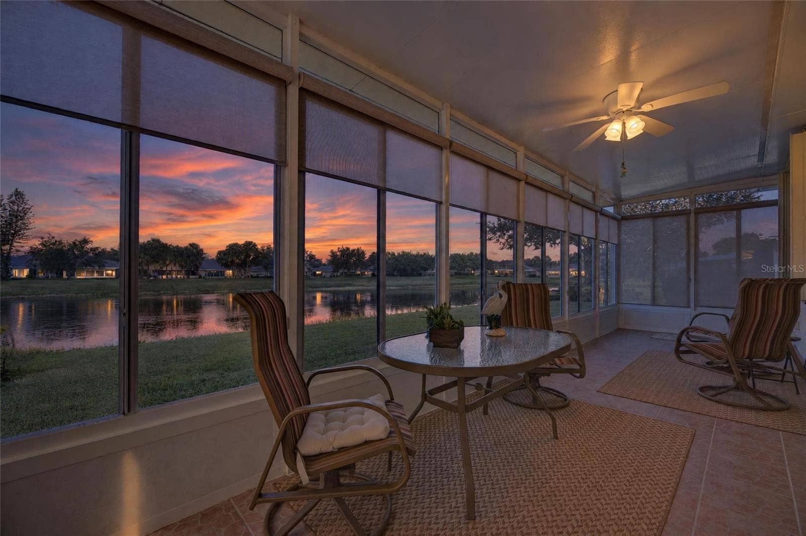 1229 HUNTINGTON GREENS DRIVE, #12, Sun City Center, FL 33573 Evening in your Florida Room