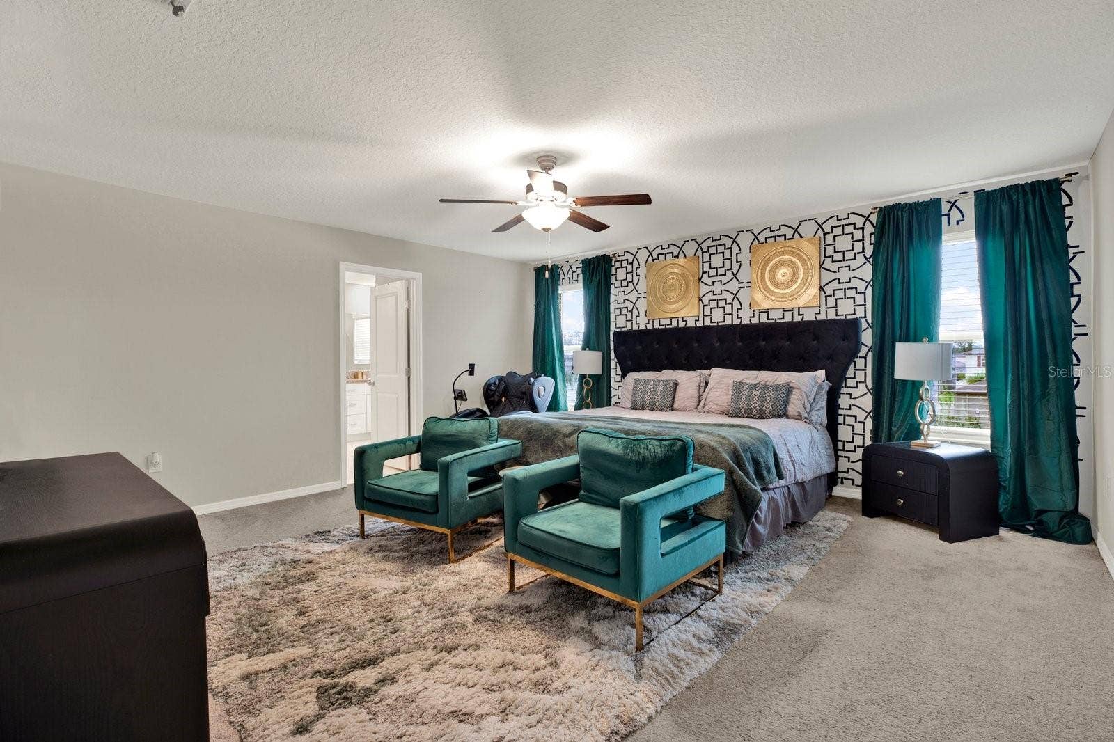 Expansive primary bedroom