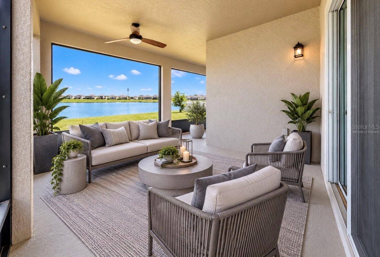 3179 MARINE GRASS DRIVE, Wimauma, FL 33598 Backyard Patio. Virtually Staged