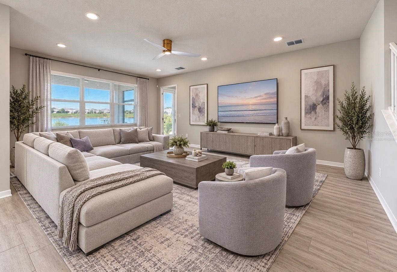 3179 MARINE GRASS DRIVE, Wimauma, FL 33598 Living room. Virtually Staged