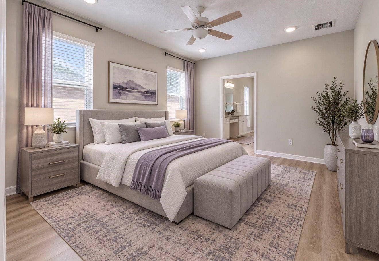 3179 MARINE GRASS DRIVE, Wimauma, FL 33598 First Floor Primary Bedroom. Virtually Staged
