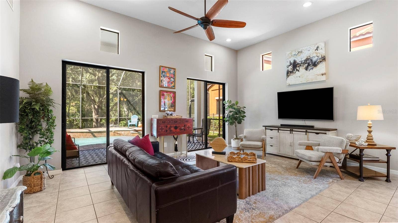 Living Room-Dual Sliding Glass Doors
