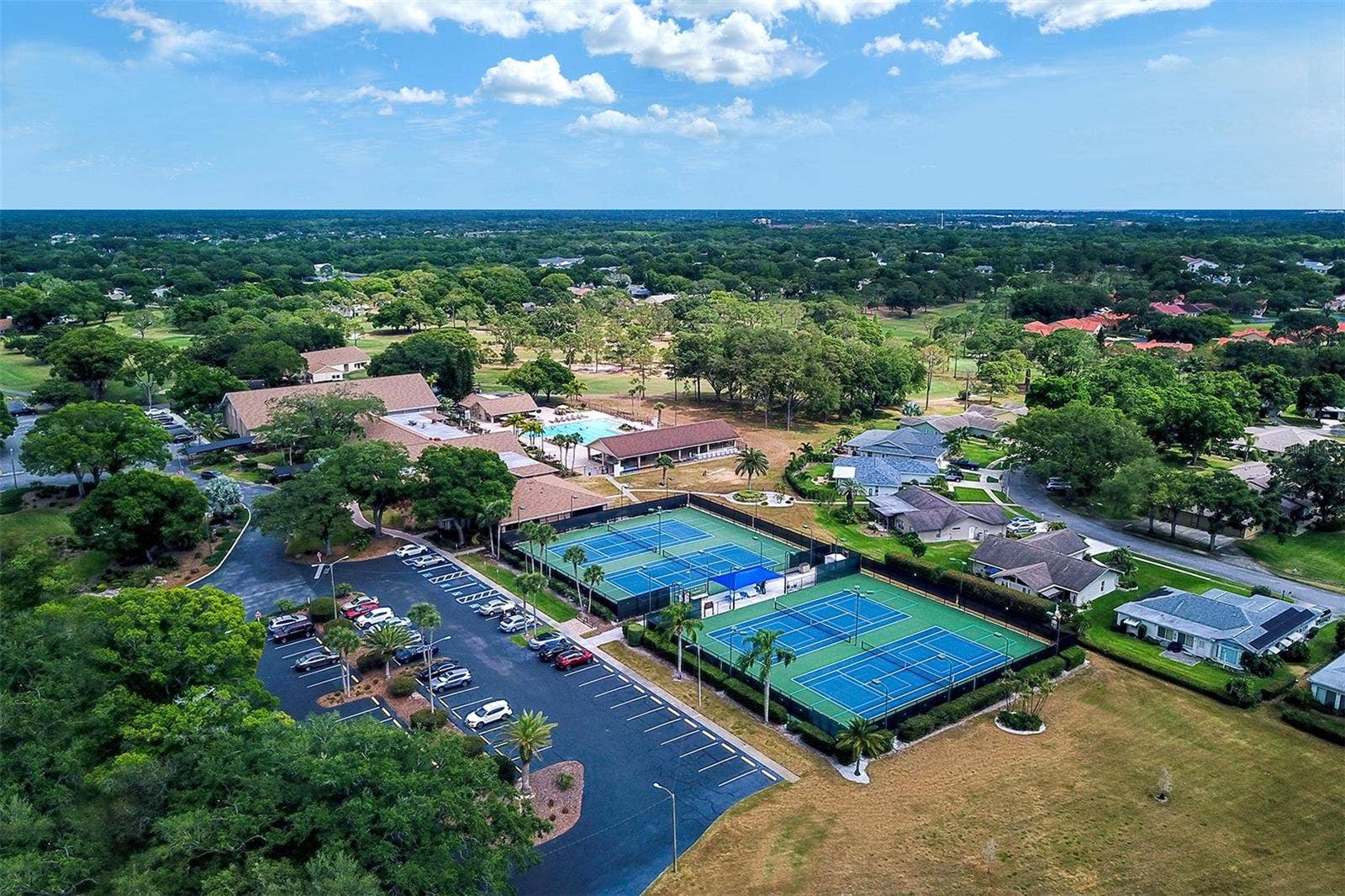Aerial view of the tennis courts