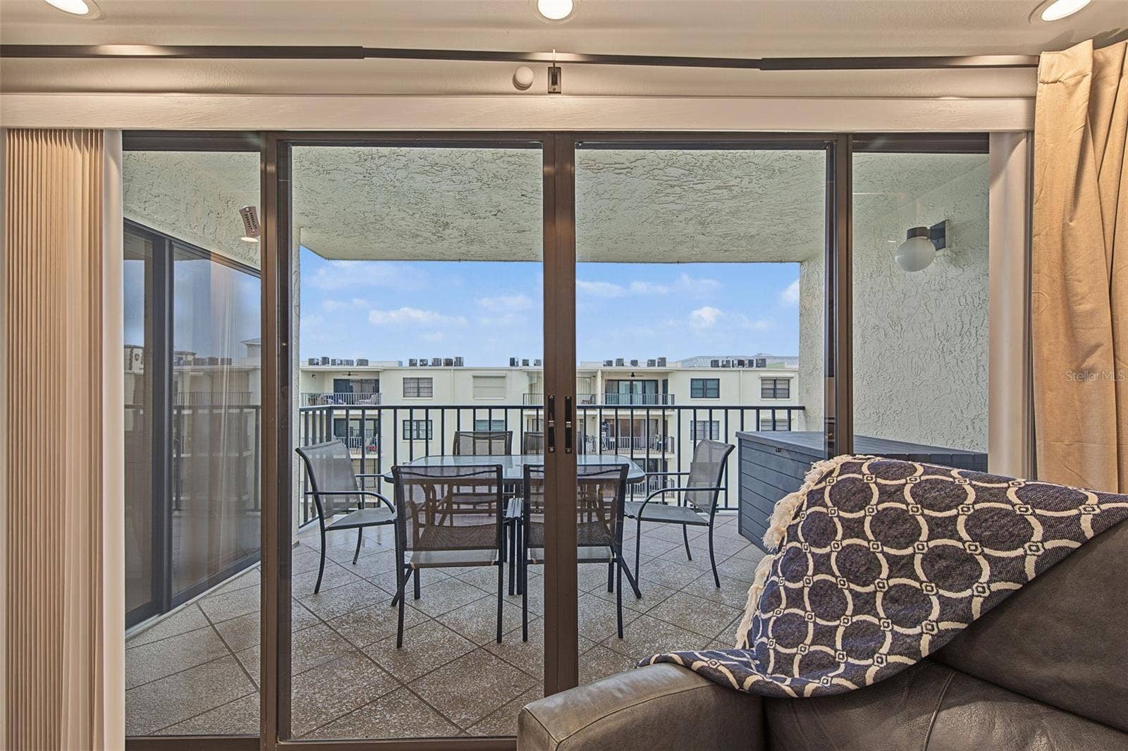 19531 GULF BOULEVARD, #604, Indian Shores, FL 33785 Sliding Glass Doors off the Living area directly onto the Waterfront Balcony