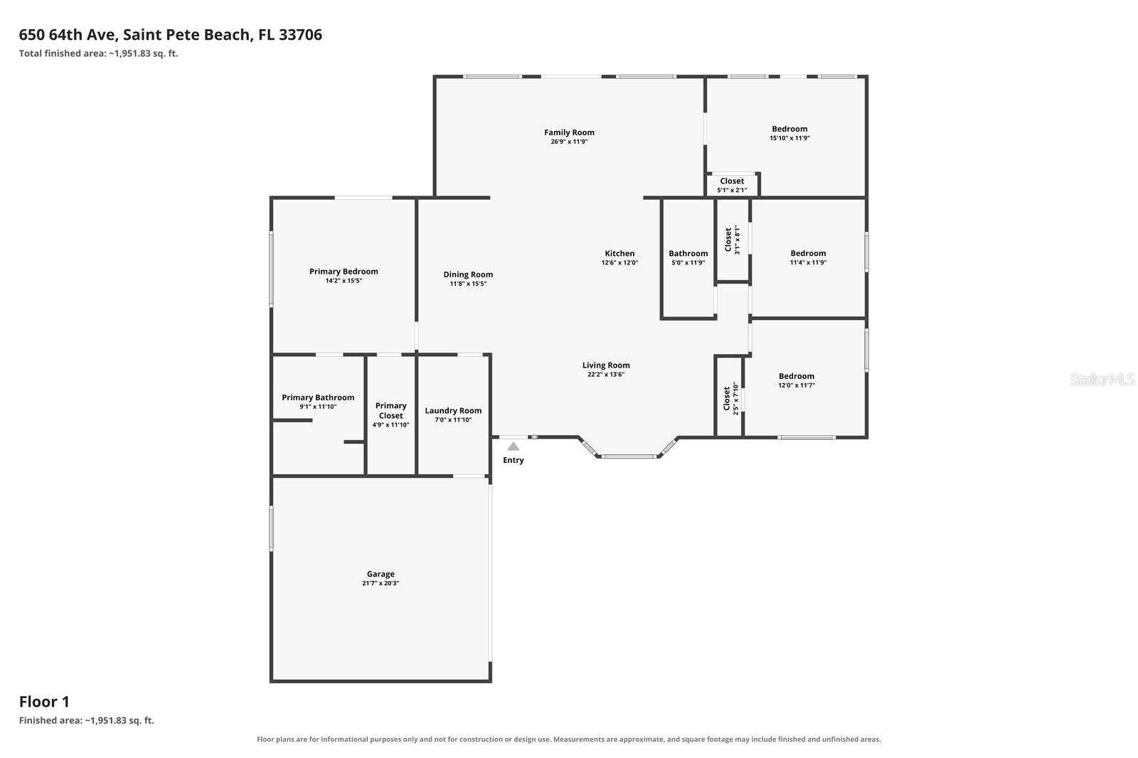 650 64TH AVENUE, St Pete Beach, FL 33706 Split Floor Plan