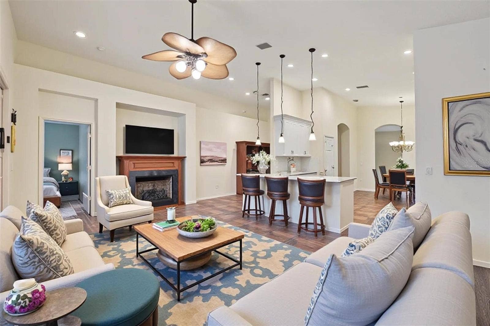 Open Family RoomVirtually Staged