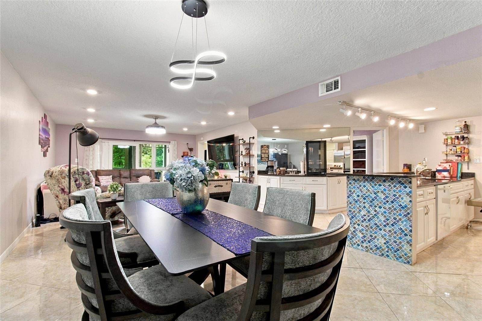 2511 DOLLY BAY DRIVE, #104, Palm Harbor, FL 34684 Dining Room into Open Concept LR, Kitchen