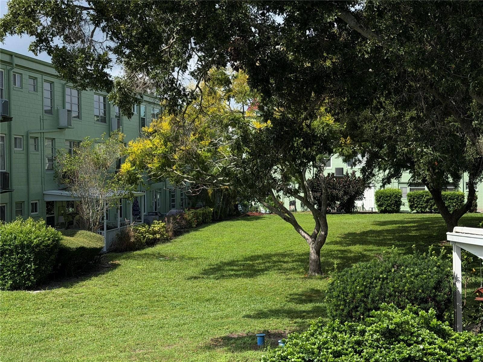 A little green space at the bottom of the steps