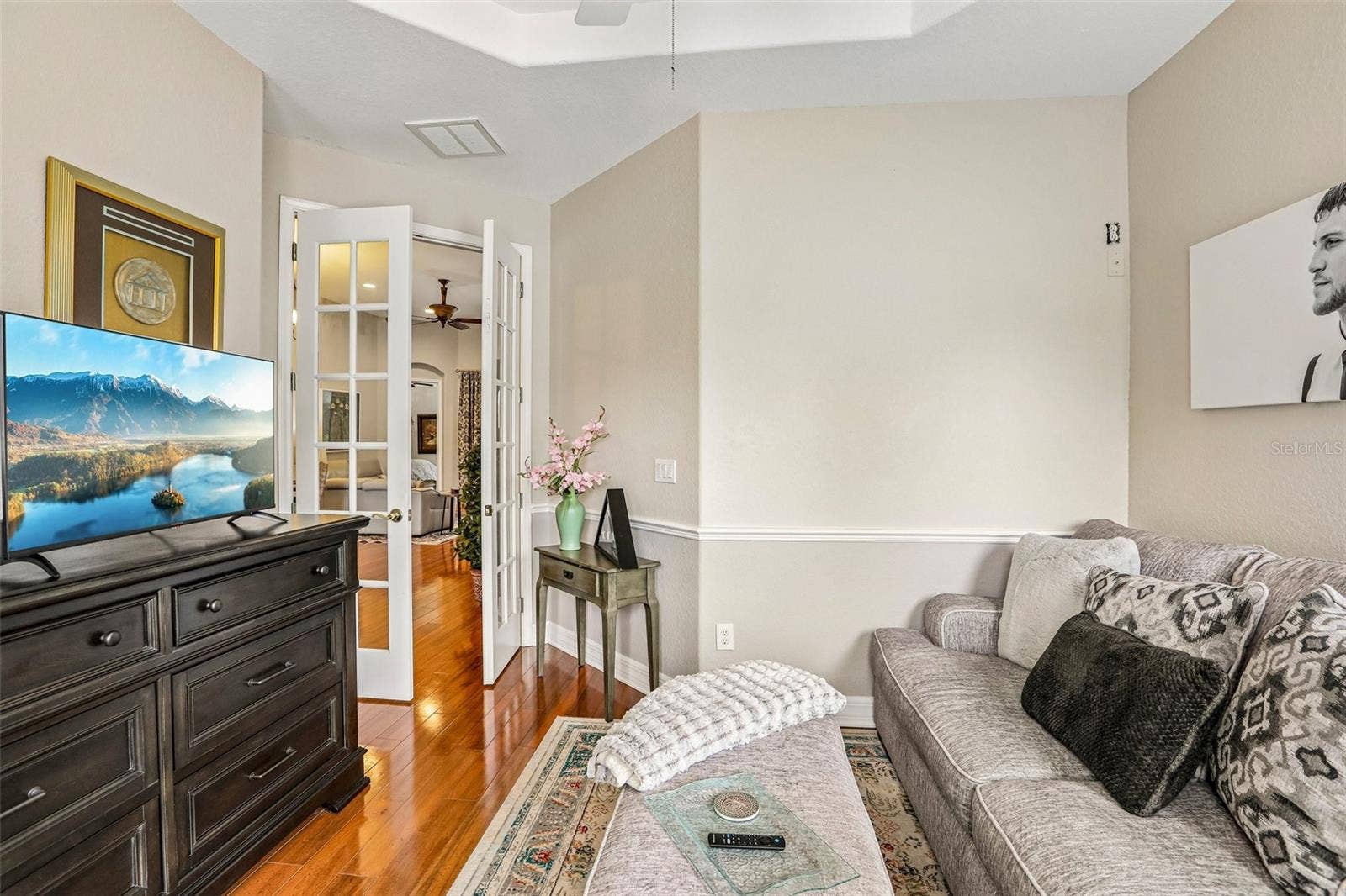 Bonus room with French doors