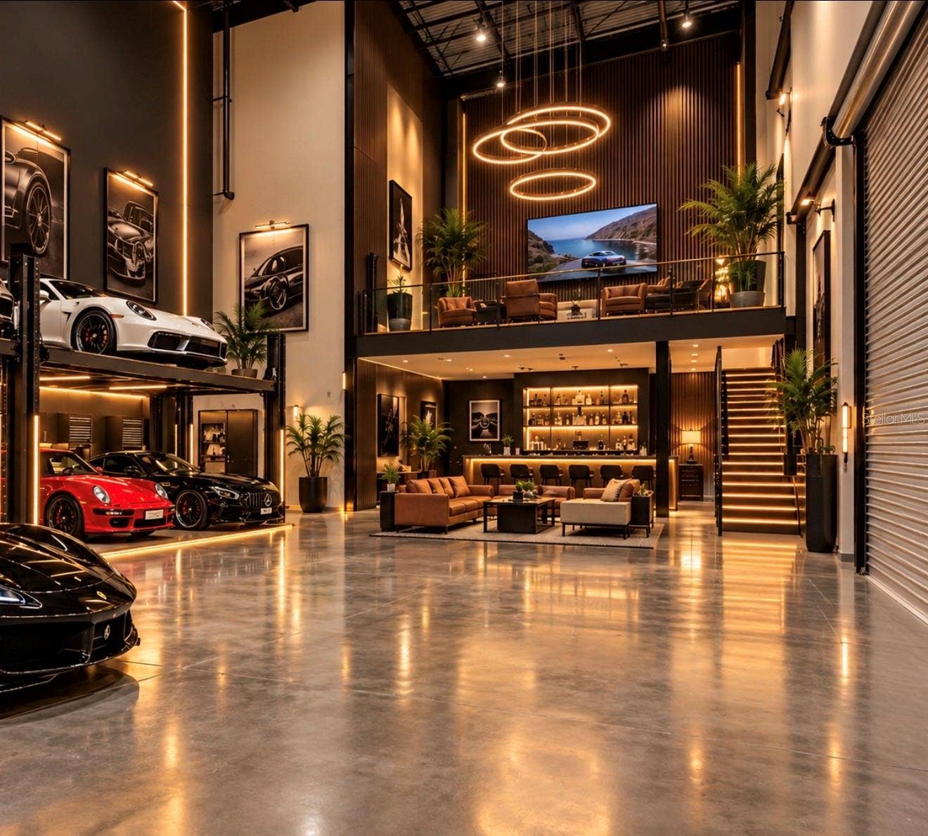8222 118TH AVENUE, #600, Largo, FL 33773 AI rendering of car collectors vault & lounge