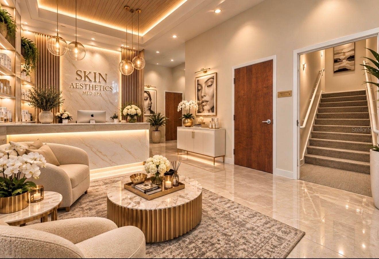 8222 118TH AVENUE, #600, Largo, FL 33773 AI Rendering MedSpa Reception
