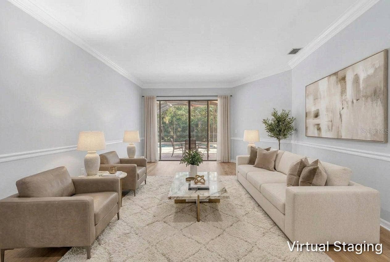 1186 GASPARILLA DRIVE NE, St Petersburg, FL 33702 Virtual Genererated flooring, paint and furnishings. Generated from previous photo